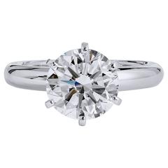 3.04 Carat Diamond Platinum Solitaire Engagement Ring. 2
