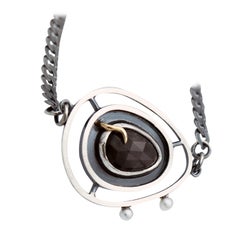 Abyss 14K Sterling Silver Black Sapphire Pearl Necklace by TIN HAUS
