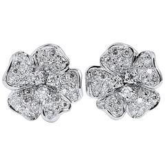 Leo Pizzo Fiori Collection Diamond Gold Flower Earrings