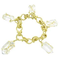 Verdura Rock Crystal Gold Herkimer Bracelet.