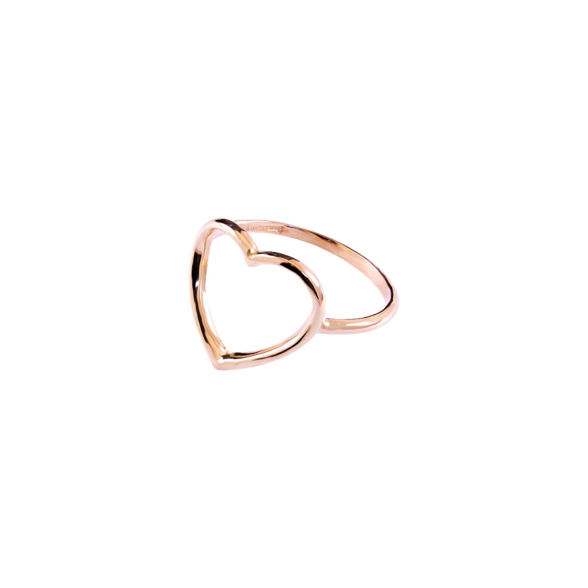 Annellino Italian Fine Jewellery Handmade Heart Bague en or rose 18 carats en vente