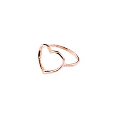 Annellino Italian Fine Jewellery Anello con cuore in oro rosa 18 carati fatto a mano
