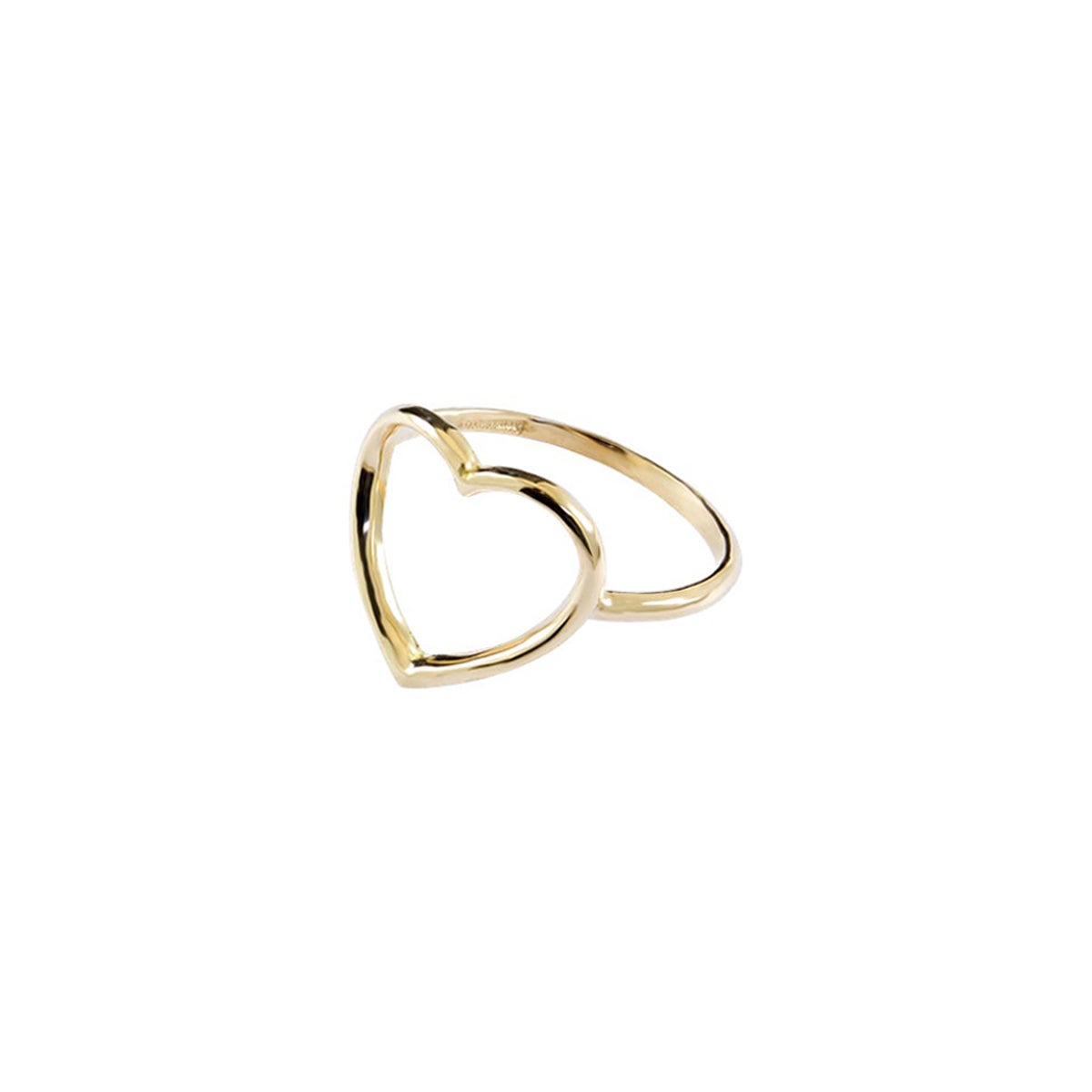 Annellino Italian Fine Jewellery Handmade Heart Bague en or jaune 18 carats