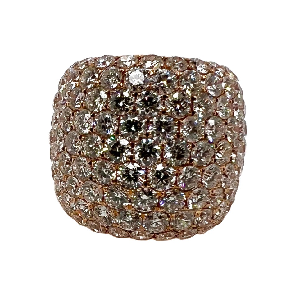 The Ultimate 18k Rose Gold Pave Diamond Dome Ring Band