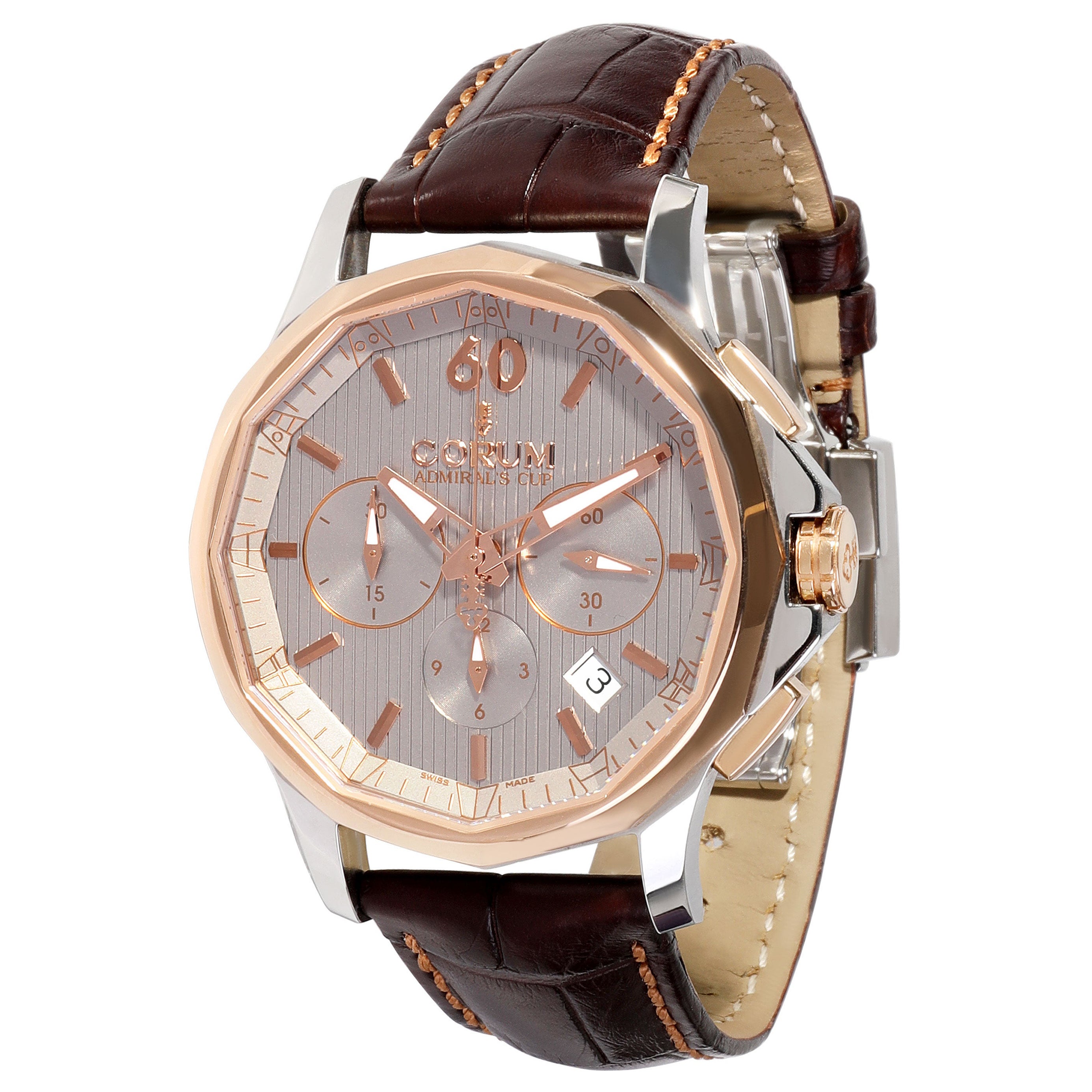 Corum Admiral's Cup Legends Stainless Steel and 18 Karat Rose Gold with  Diamonds For Sale at 1stDibs | corum admirals cup rose gold, corum admirals  cup gold