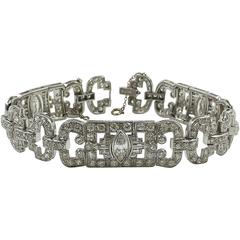 Stunning Antique Estate Art Deco 14 TCW Diamond Bracelet in Platinum