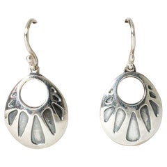 Pair of Silver Earrings by Sigurd Persson, Sweden, 1954