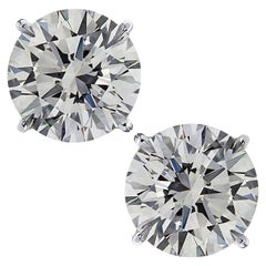Vivid Diamonds 6.05 Carat Diamond Solitaire Stud Earrings