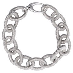 X-großes ovales Gliederarmband aus Sterlingsilber mit gedrehtem Draht von Jona