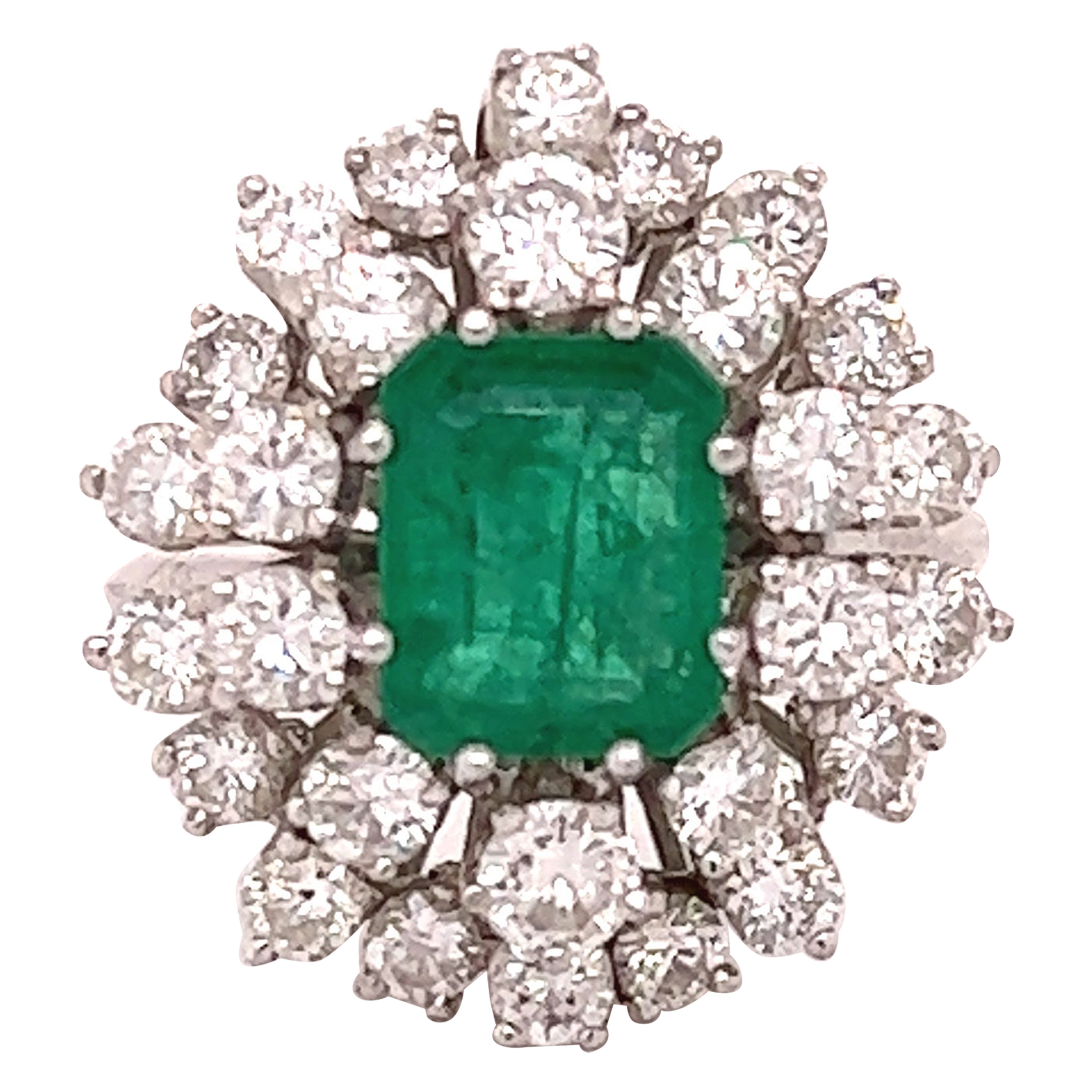 Estate Emerald & Diamond Cocktail Ring