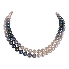 Marina J. All Pearl Ombre Necklace with 14k Yellow Gold Clasp