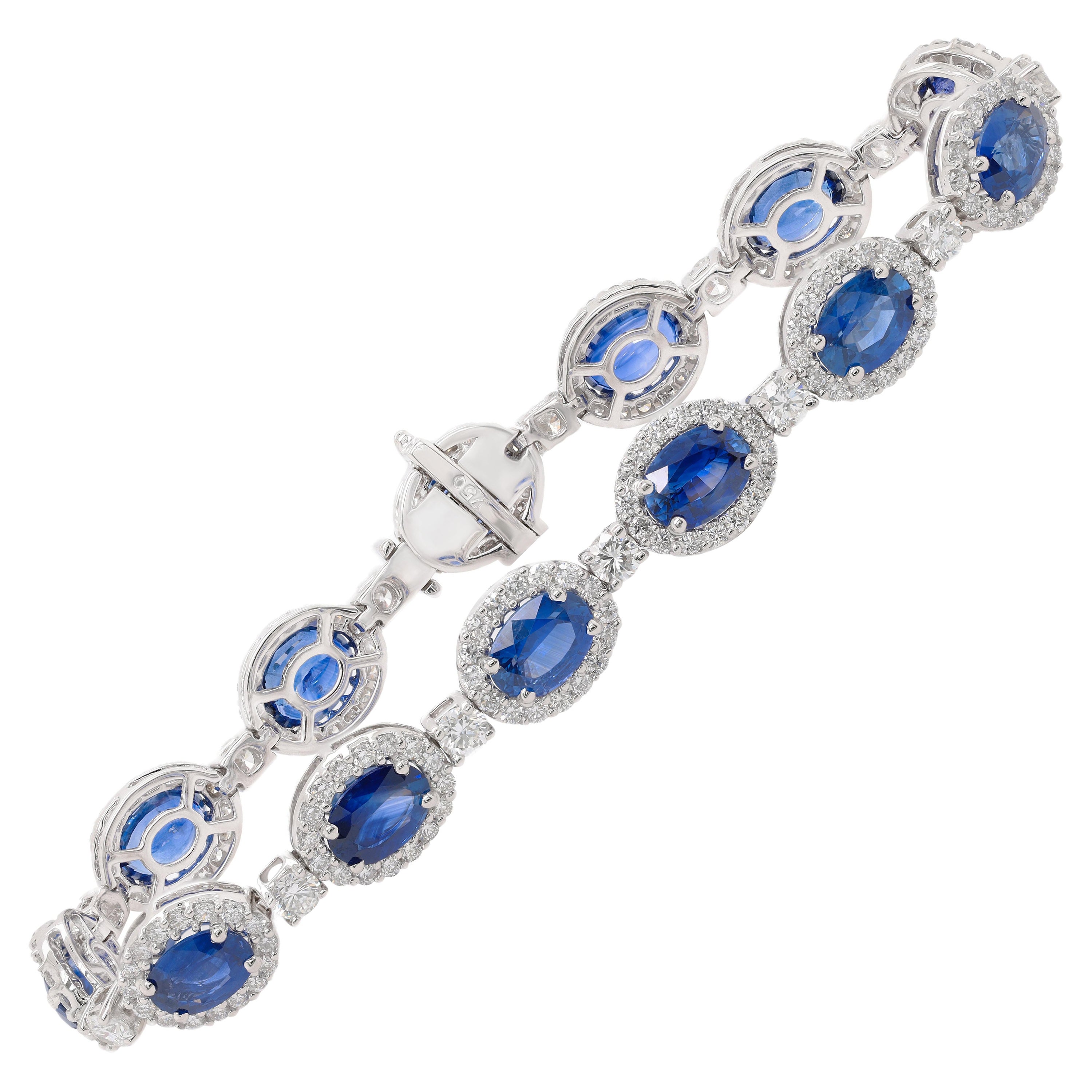 Diana M. 11.62 Ceylon Sapphire and Diamond Bracelet For Sale