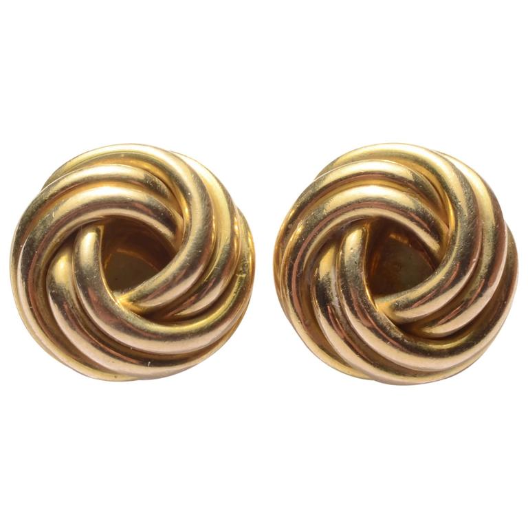 Cartier Love Knot Gold Earrings at 1stDibs