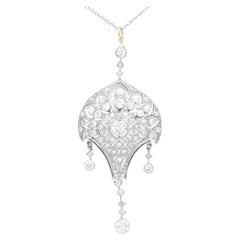 Antique 2.71 Carat Diamond and Yellow Gold Pendant