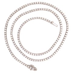 18K Diamond 4.95 Carat Tennis Necklace White Gold