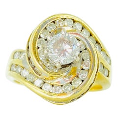 Vintage 2.50 Carat Diamonds Engagement Ring 14k Gold