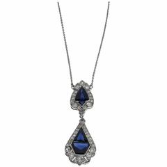 Pailin Blue Sapphire Diamonds Gold Pendant 4