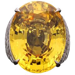 An Exceptional Yellow Sapphire And Diamond Ring By Hancocks London