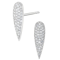 Luxle .45 Cttw Pave Natürliche Diamant-Perlen-Ohrstecker aus 14k Weißgold