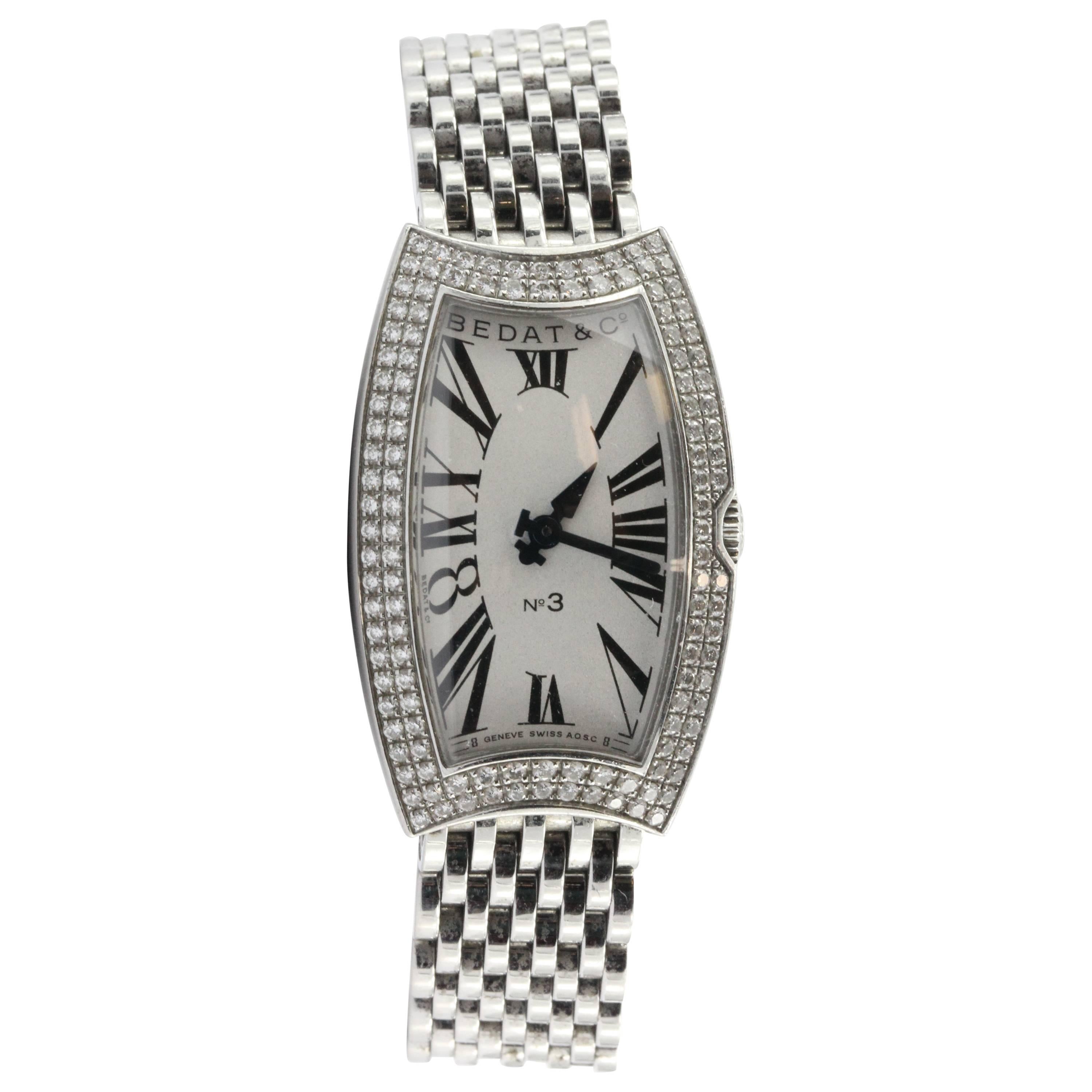Bedat Ladies Stainless Steel Diamond Bezel No 3 Wristwatch