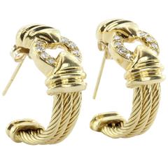 Charriol Diamond Gold Earrings