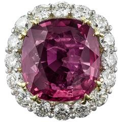 9.82 Carat Cushion-Cut Ruby and Diamond Ring 5