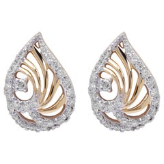 14kt Yellow Gold & Diamond Peacock Earring
