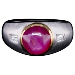 Special 6.02ct Cabochon Star Ruby Men's Ring