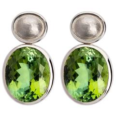 Colleen B. Rosenblat Green Tourmaline Gold Earrings