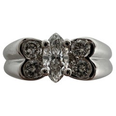 Vintage Van Cleef & Arpels Marquise Diamond Celia Butterfly 18k White Gold Ring