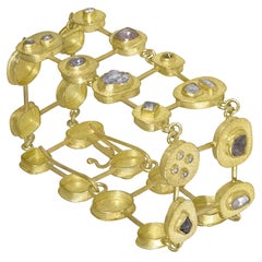 Petra Class One of a Kind 6.60 Carat Assorted Diamond Gold Segments Bracelet
