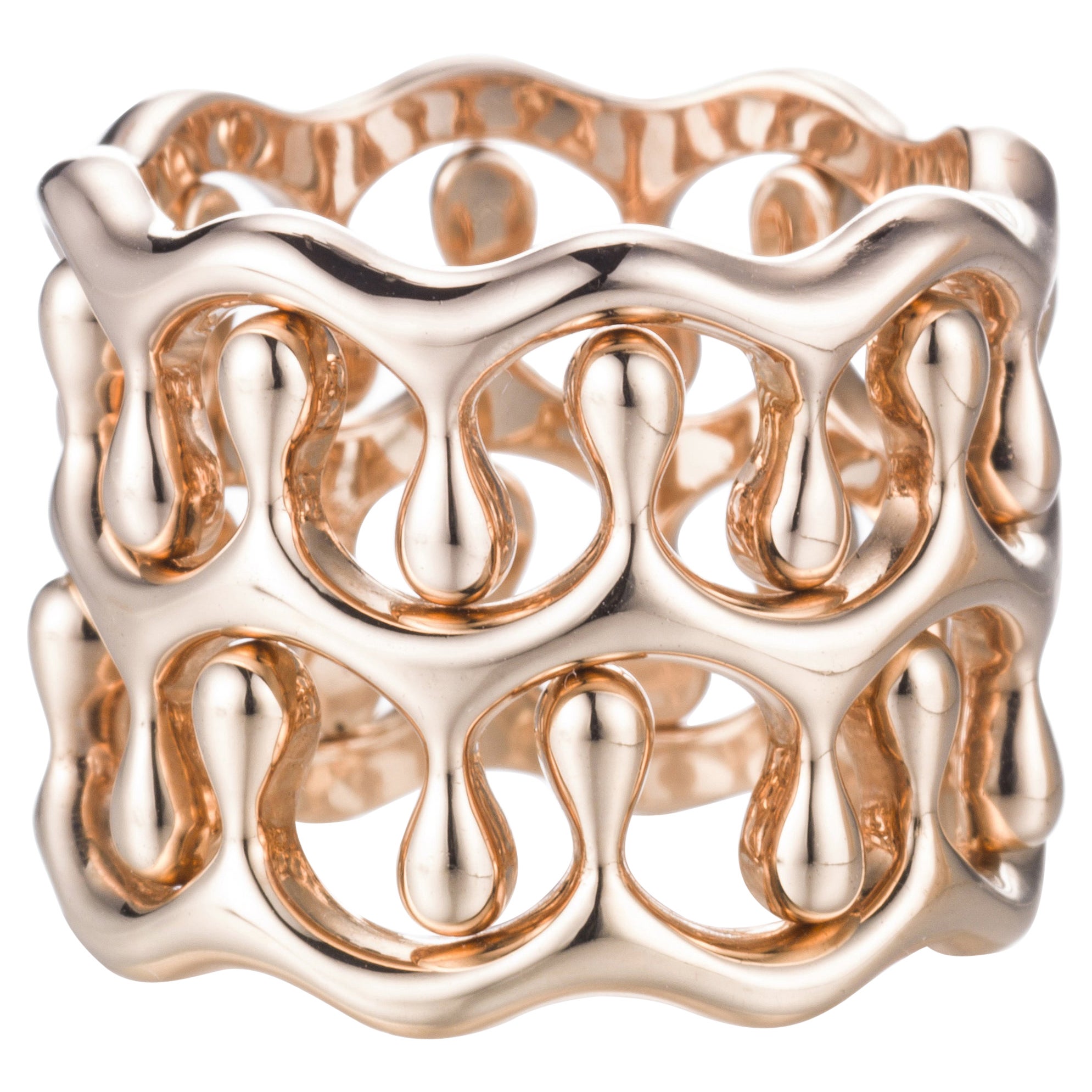 18kt Rose Gold "Regina" Composed of Two End Ring and a Centre Ring For Sale