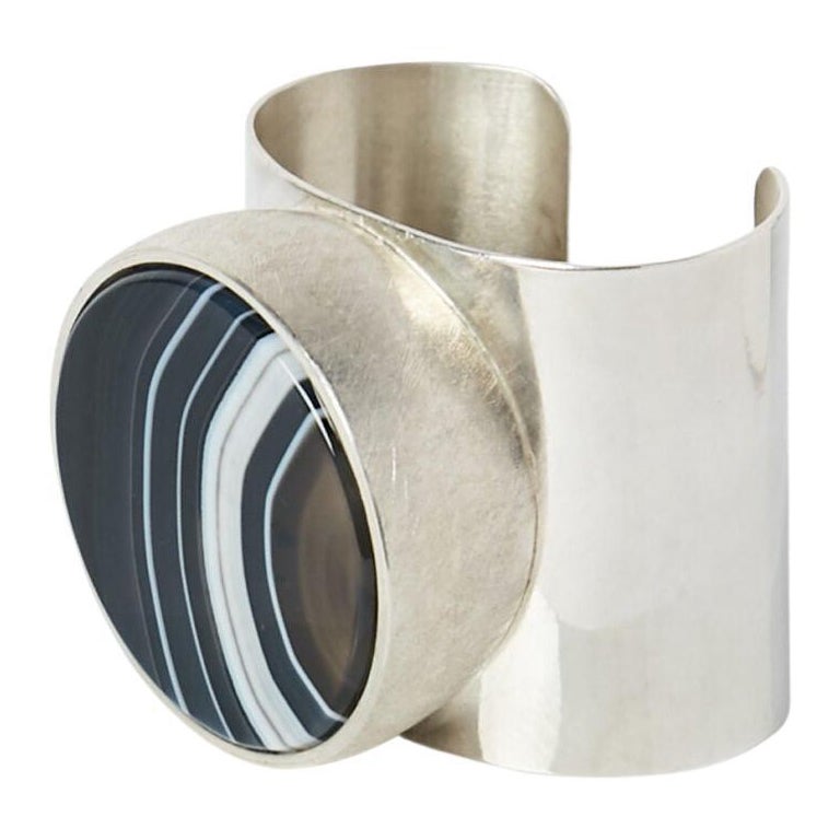 Taher Chemirik's Agate and Silver 'Edith Cuff' For Sale