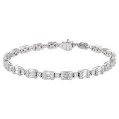 Alexander 4.12 Carat Diamond Illusion Set Bracelet 18 Karat White Gold