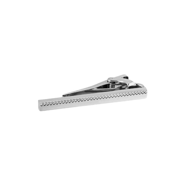 Zen Long Tie Clip with Rhodium Finish For Sale
