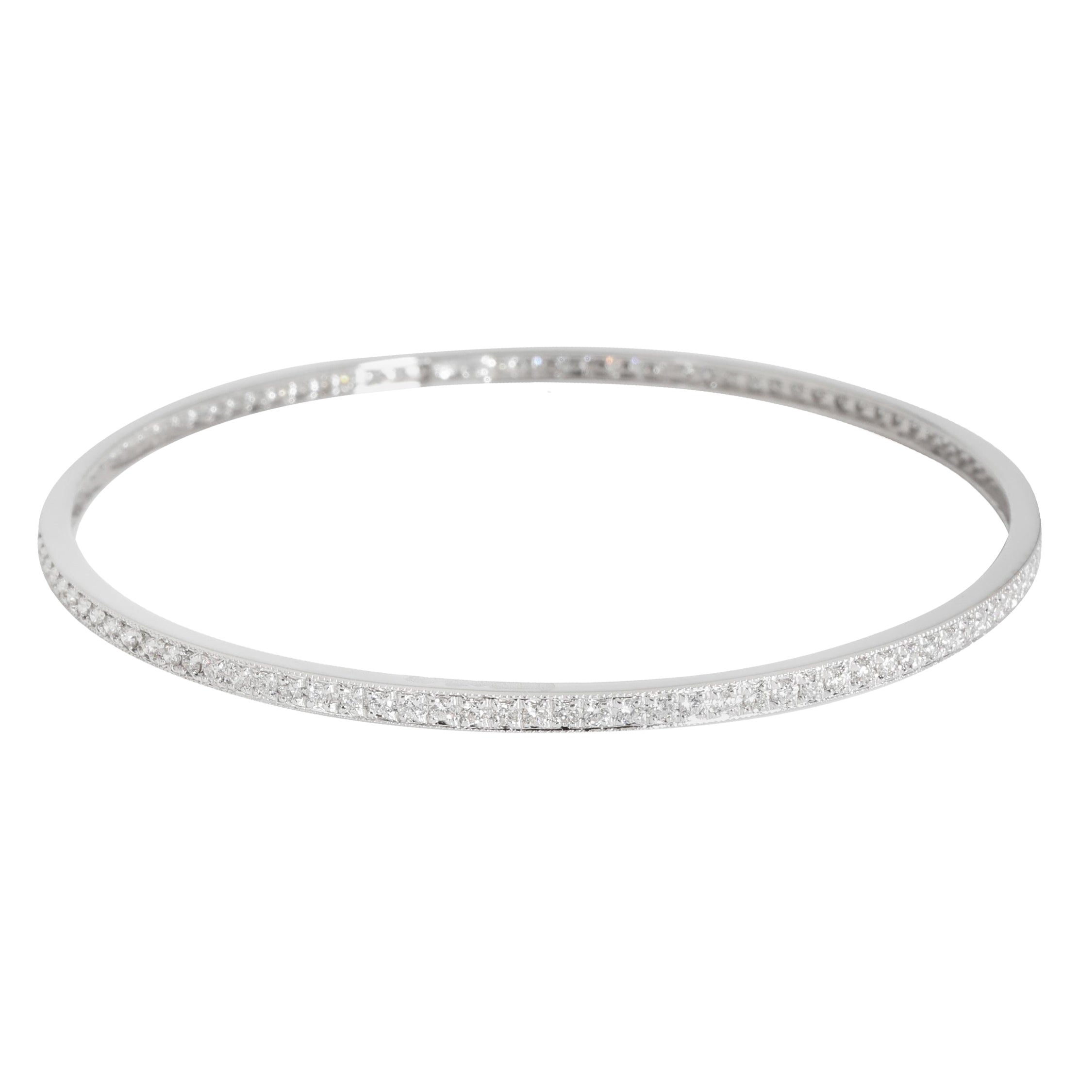 Diamond Slip On Bangle in 18k White Gold 1.75 CTW