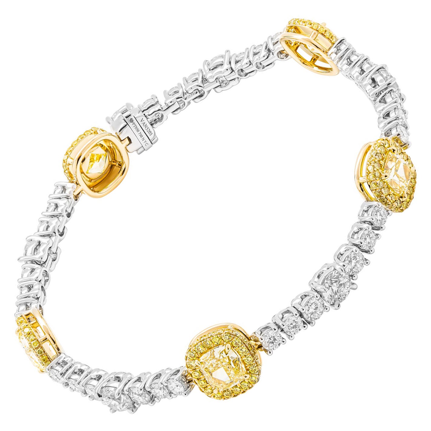 GIA Certified Cushion Cut Diamond Tennis Bracelet 33.07 Carat by Louis