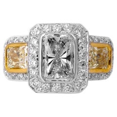 Vintage Certified 2.00 Carat Emerald Cut Diamond Engagement Ring in 18K White Gold