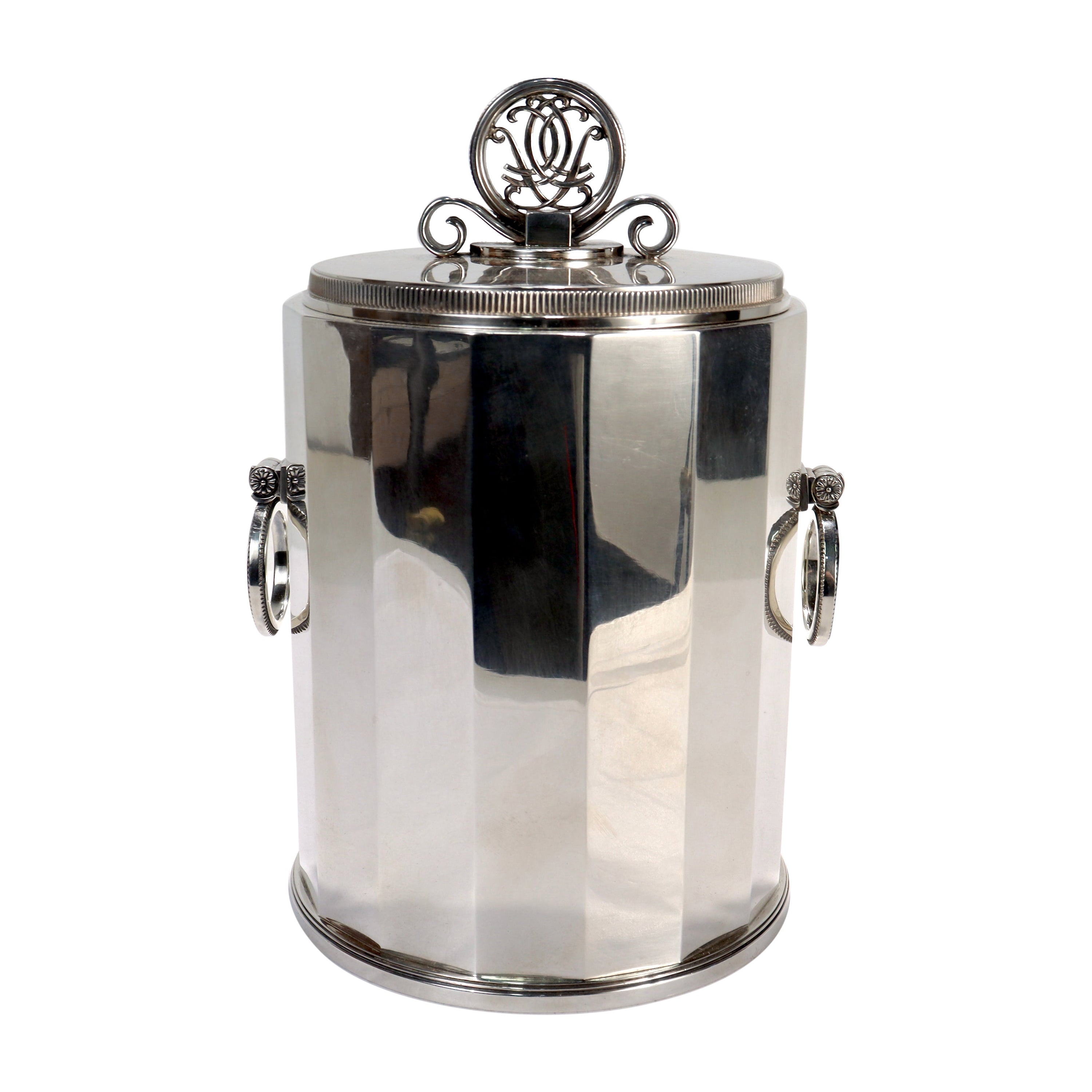Swedish Art Deco Sterling Silver Canister or Humidor by Erik Fleming for Borgila For Sale