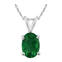 3.13 Ct Weight Oval Shaped Green Color IGITL Certified Emerald Gemstone Pendant