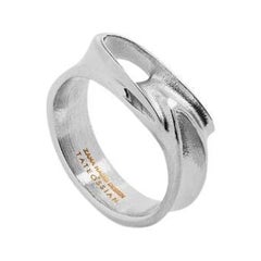 Zaha Hadid Design Anello Tyne in acciaio placcato palladio, taglia M.
