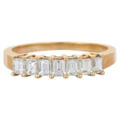 18 Karat Gelbgold Moderner Diamant Halb-Eternity-Ring