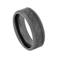 Bague en céramique avec fibre de carbone, taille M