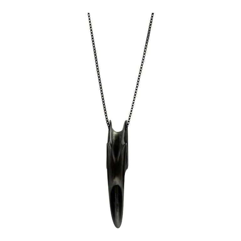 Tyne Necklace in Brushed Black IP Stainless Steel, Size L For Sale