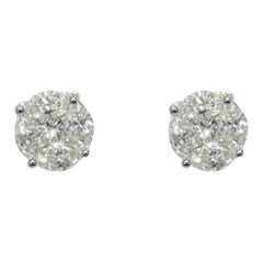 Modern 0, 49 Carat Diamonds 18 Karat White Gold Stud Earrings