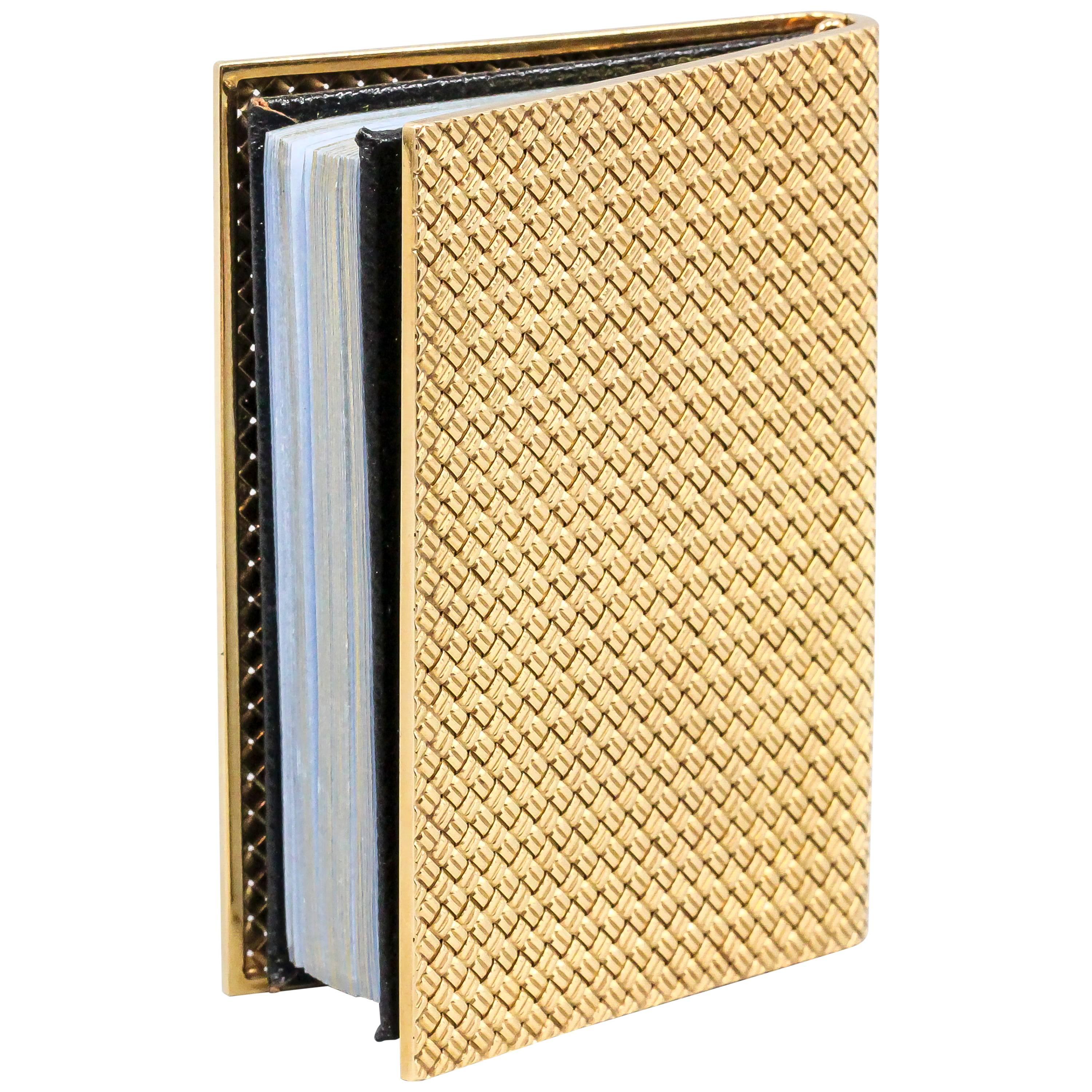Van Cleef & Arpels Gold Basket Weave Calendar Address Book