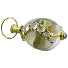 Temple St. Clair Crystal Tanzanite Sapphire Diamond Gold Amulet Pendant