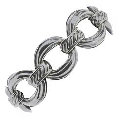 David Yurman Sterling Silver Large Oval Link Bracelet