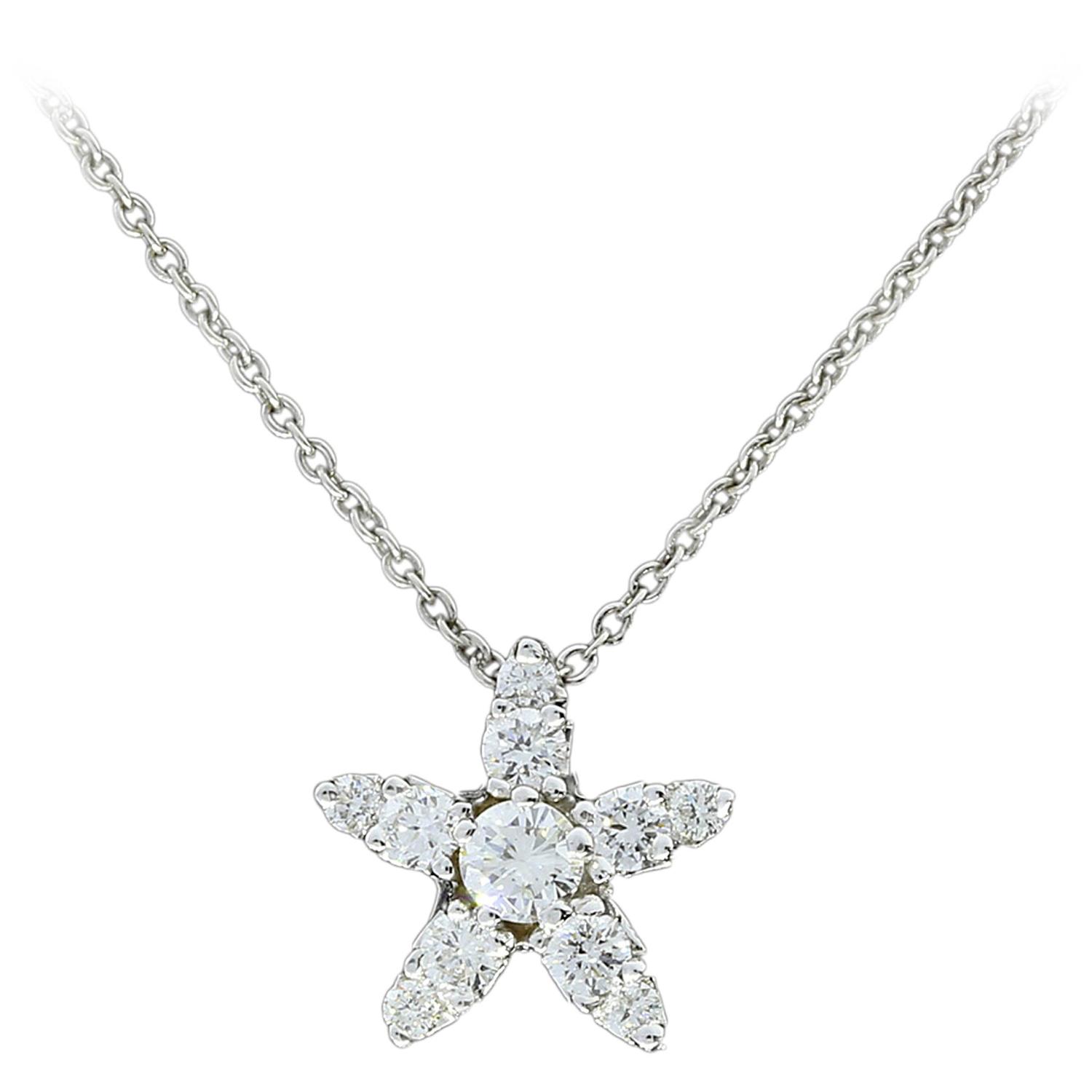 Roberto Coin Diamond Gold Tiny Treasures Star Pendant Necklace at 1stdibs
