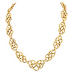 Vintage David Webb Platinum & 18K Yellow Gold Twisted Hammered Link Necklace